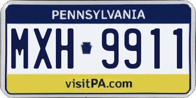 PA license plate MXH9911