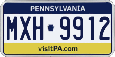 PA license plate MXH9912