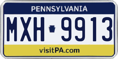 PA license plate MXH9913