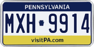 PA license plate MXH9914