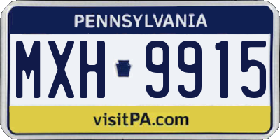 PA license plate MXH9915