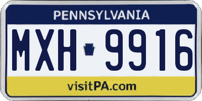 PA license plate MXH9916