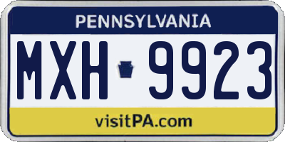 PA license plate MXH9923