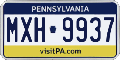 PA license plate MXH9937