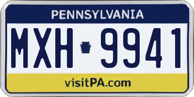 PA license plate MXH9941