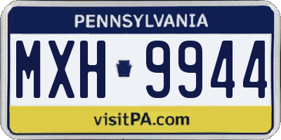 PA license plate MXH9944