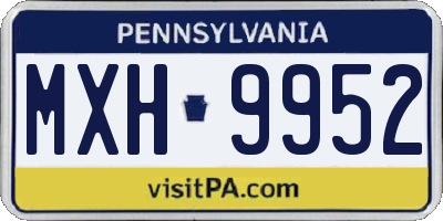 PA license plate MXH9952