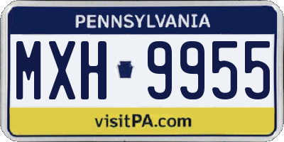 PA license plate MXH9955