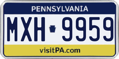 PA license plate MXH9959
