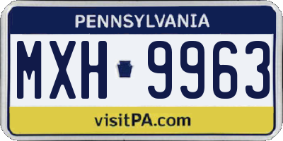 PA license plate MXH9963