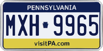 PA license plate MXH9965