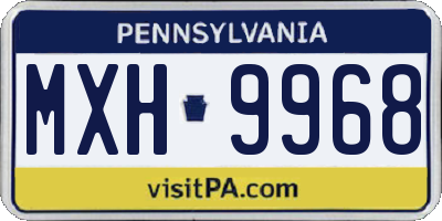PA license plate MXH9968