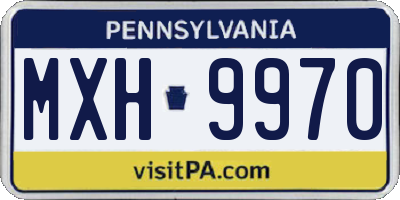 PA license plate MXH9970