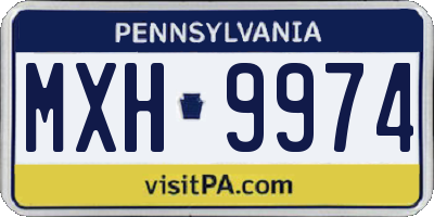 PA license plate MXH9974
