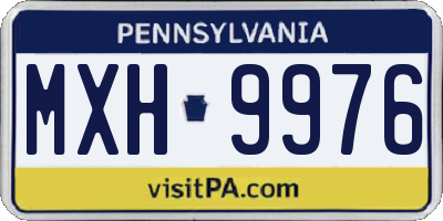PA license plate MXH9976