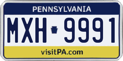 PA license plate MXH9991