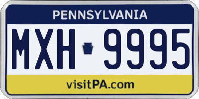 PA license plate MXH9995