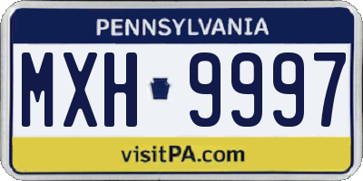 PA license plate MXH9997