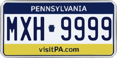 PA license plate MXH9999