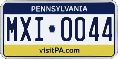 PA license plate MXI0044