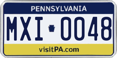 PA license plate MXI0048