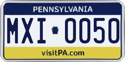 PA license plate MXI0050