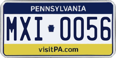 PA license plate MXI0056