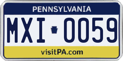 PA license plate MXI0059