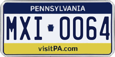 PA license plate MXI0064