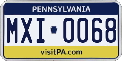 PA license plate MXI0068