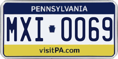 PA license plate MXI0069