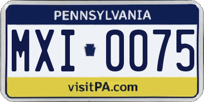 PA license plate MXI0075