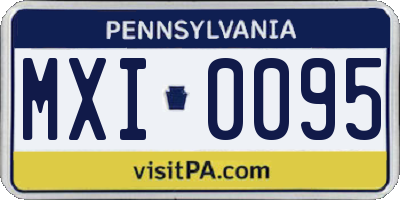 PA license plate MXI0095