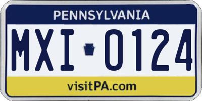 PA license plate MXI0124