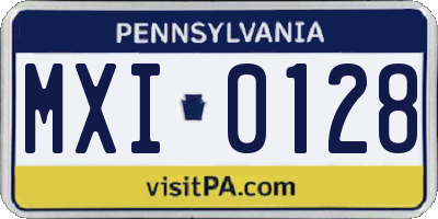 PA license plate MXI0128
