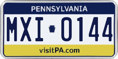 PA license plate MXI0144