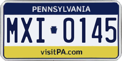 PA license plate MXI0145