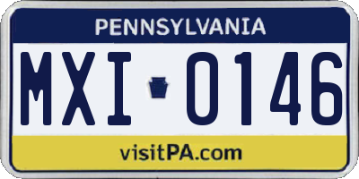 PA license plate MXI0146