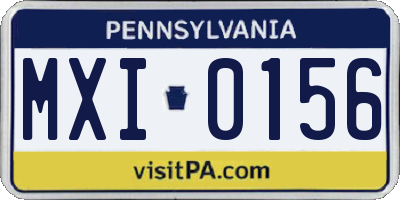 PA license plate MXI0156