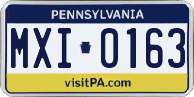 PA license plate MXI0163