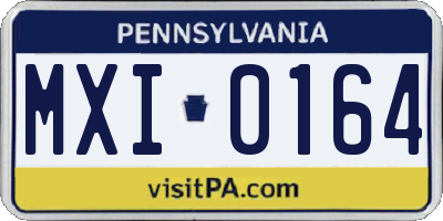 PA license plate MXI0164