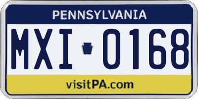 PA license plate MXI0168