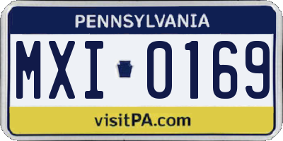 PA license plate MXI0169
