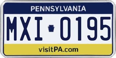 PA license plate MXI0195