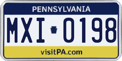 PA license plate MXI0198