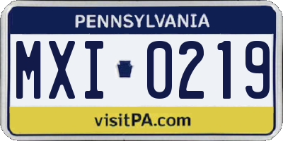 PA license plate MXI0219