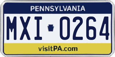 PA license plate MXI0264