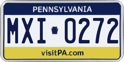 PA license plate MXI0272