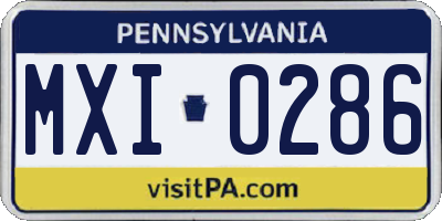 PA license plate MXI0286