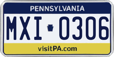 PA license plate MXI0306